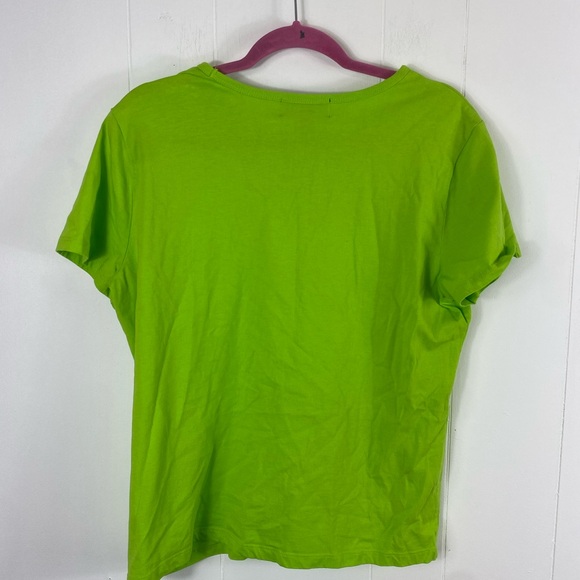 Lauren Ralph Lauren Lime Green Metallic Crest Y2K Size XL 100% Cotton - Picture 4 of 6
